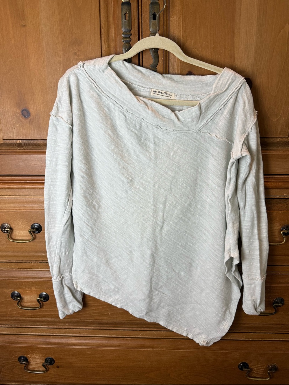 We The Free Raw-Edge Off the Shoulder Pullover Sweatshirt